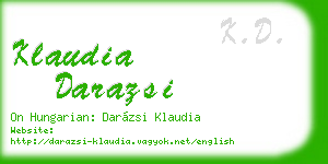 klaudia darazsi business card